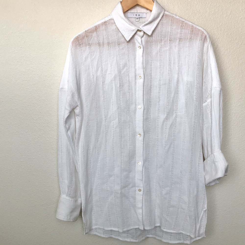 IRO Jeans Brand Drop Shoulder Button Down Top